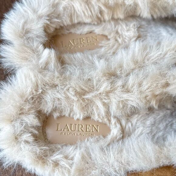 Lauren Ralph Lauren Jinny mules sneakers fur lined suede women’s size 10 brown b - Picture 5 of 6